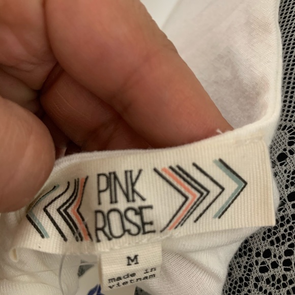 Pink Rose Women’s White/Yellow two tone Striped Tank Dress & cutout back Medium - Picture 4 of 7